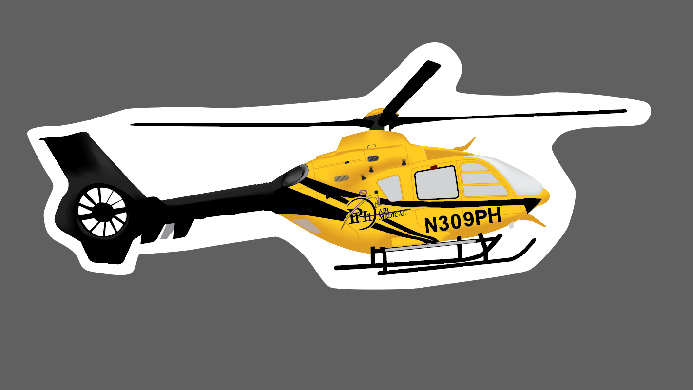 50 2.5" PHI 7 Helicopter Stickers
