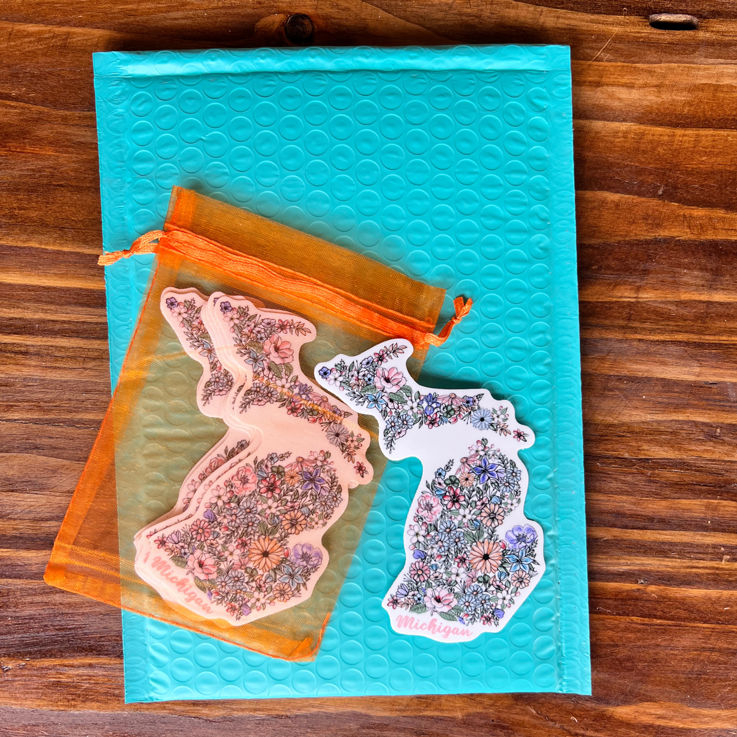 Floral Michigan Waterproof Sticker