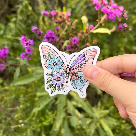 Watercolor Floral Butterfly