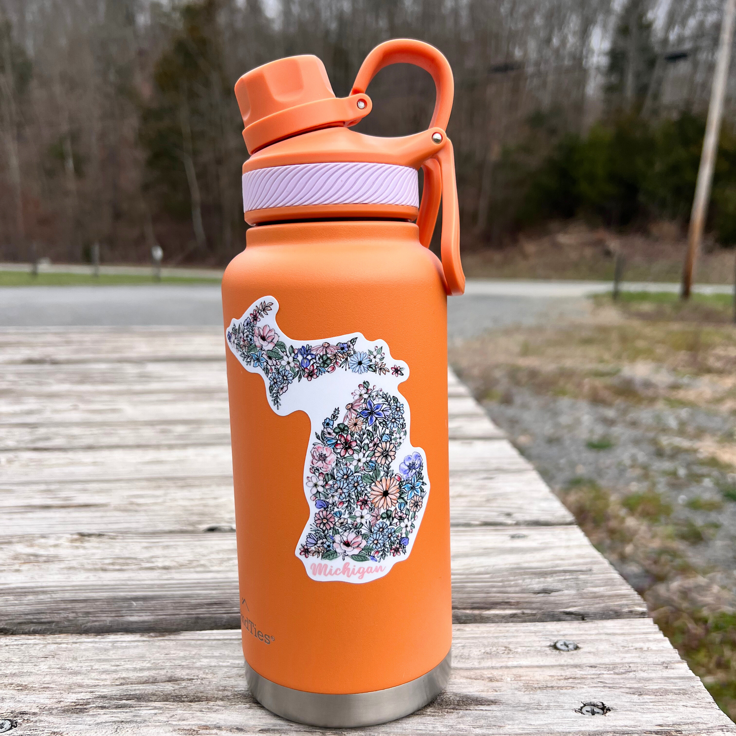Floral Michigan Waterproof Sticker