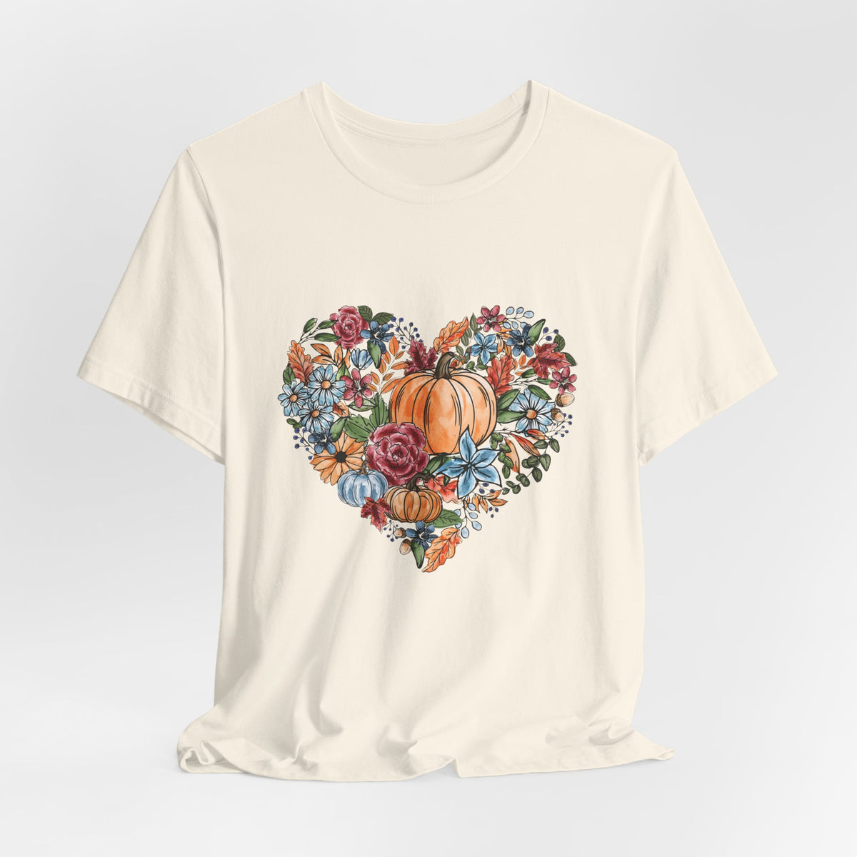 Fall Floral Heart Watercolor T-Shirt