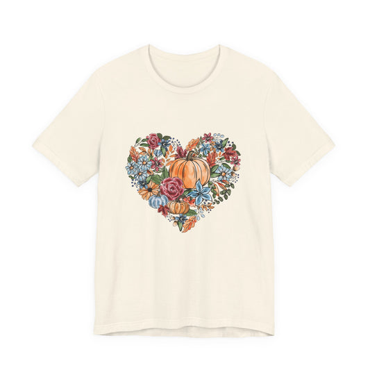 Fall Floral Heart Watercolor T-Shirt