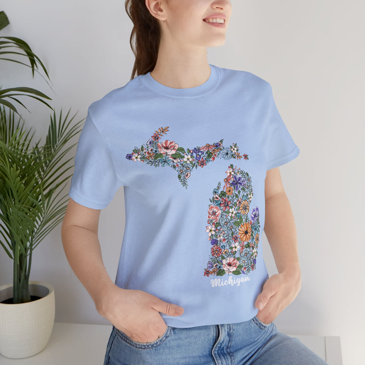 Michigan State Floral T-Shirt | Floral Botanical Tee