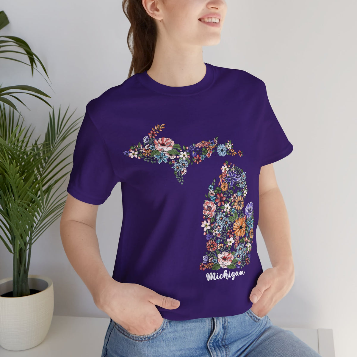Michigan State Floral T-Shirt | Floral Botanical Tee