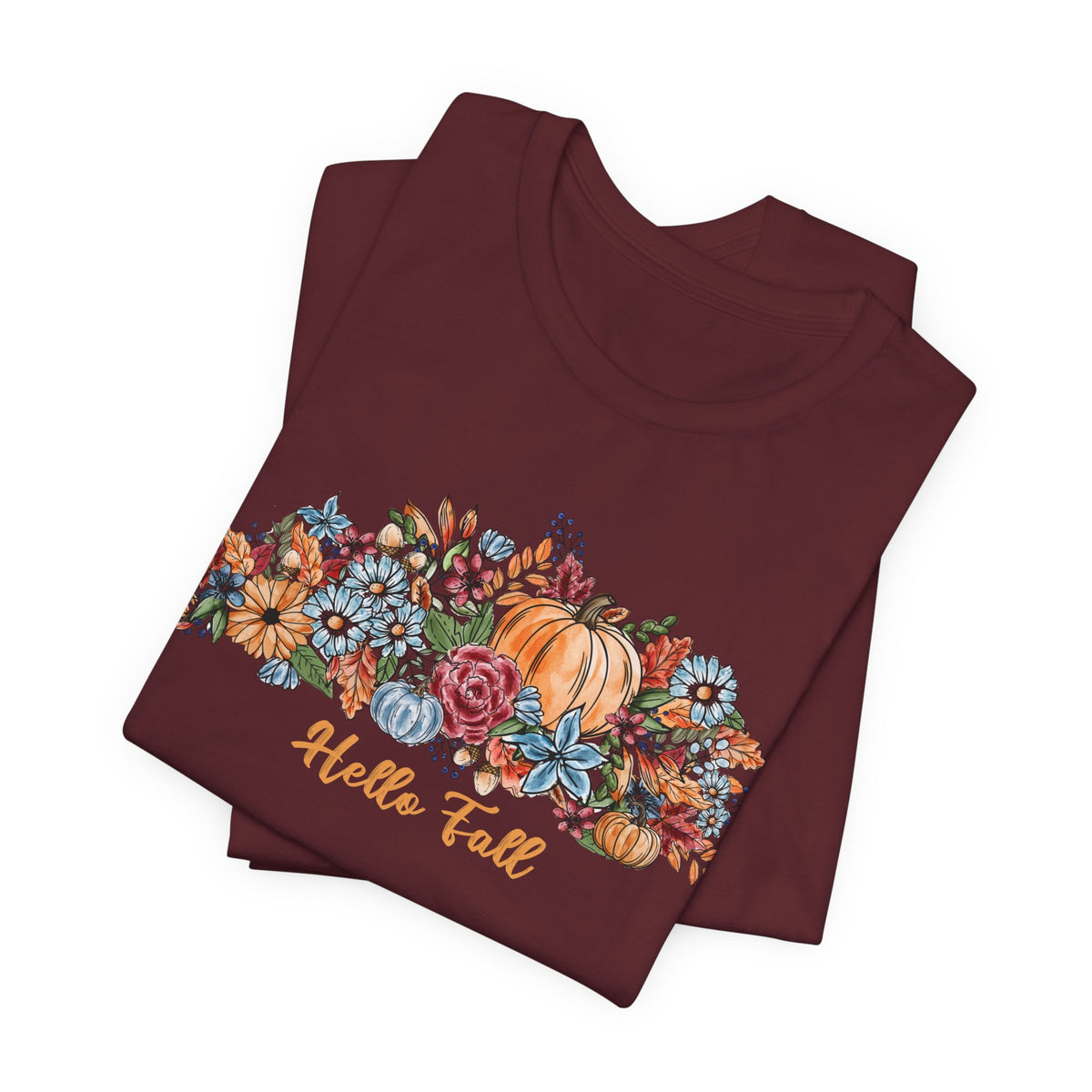 Hello Fall Watercolor Floral T-Shirt