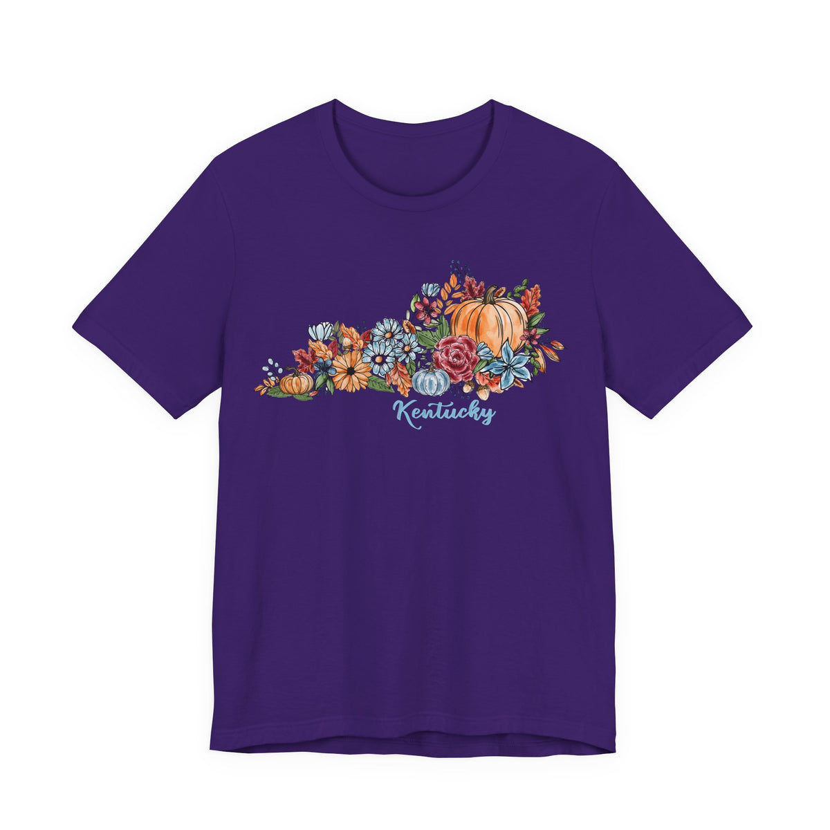 Kentucky Fall T-Shirt, Floral Pumpkin Graphic Tee, Autumn Kentucky Shirt, Watercolor Fall Tee, Kentucky Gift for Her