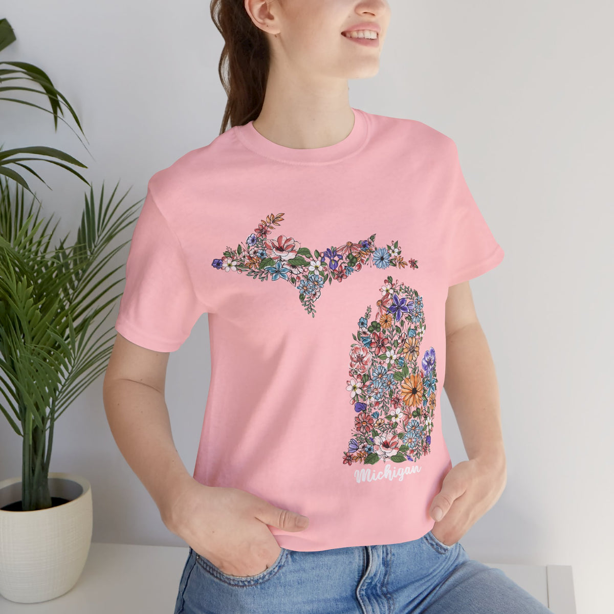 Michigan State Floral T-Shirt | Floral Botanical Tee