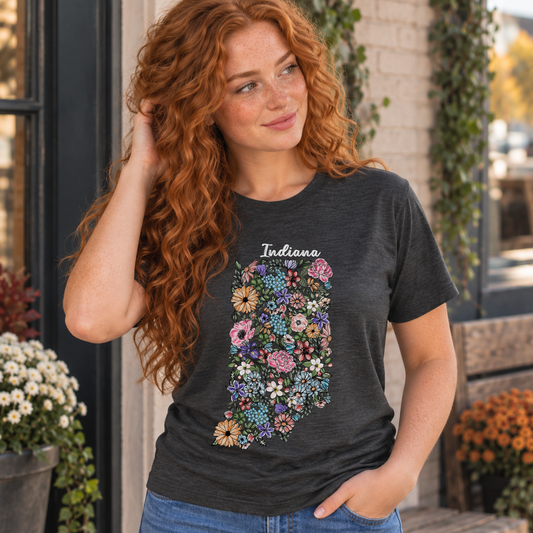 Indiana State Floral T-Shirt | Floral Botanical Tee