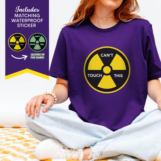 Funny Rad Tech Shirt, Can't Touch This Radiation Tee, X Ray Tech Gift, Radiology Week Shirt, Free Matching Sticker