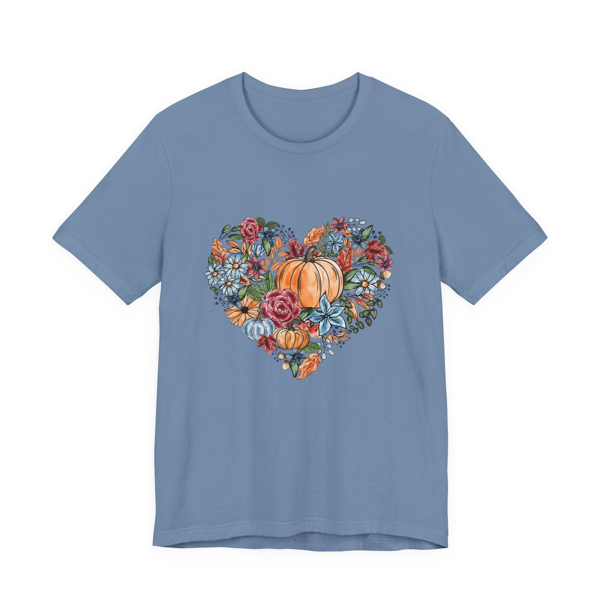 Fall Floral Heart Watercolor T-Shirt