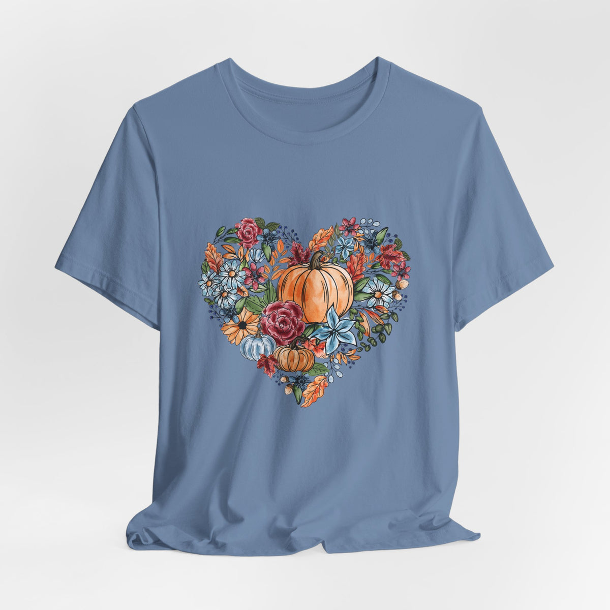 Fall Floral Heart Watercolor T-Shirt