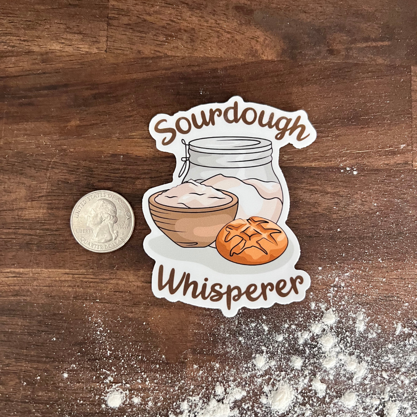 Sourdough Whisperer Baking Themed Waterproof Sticker