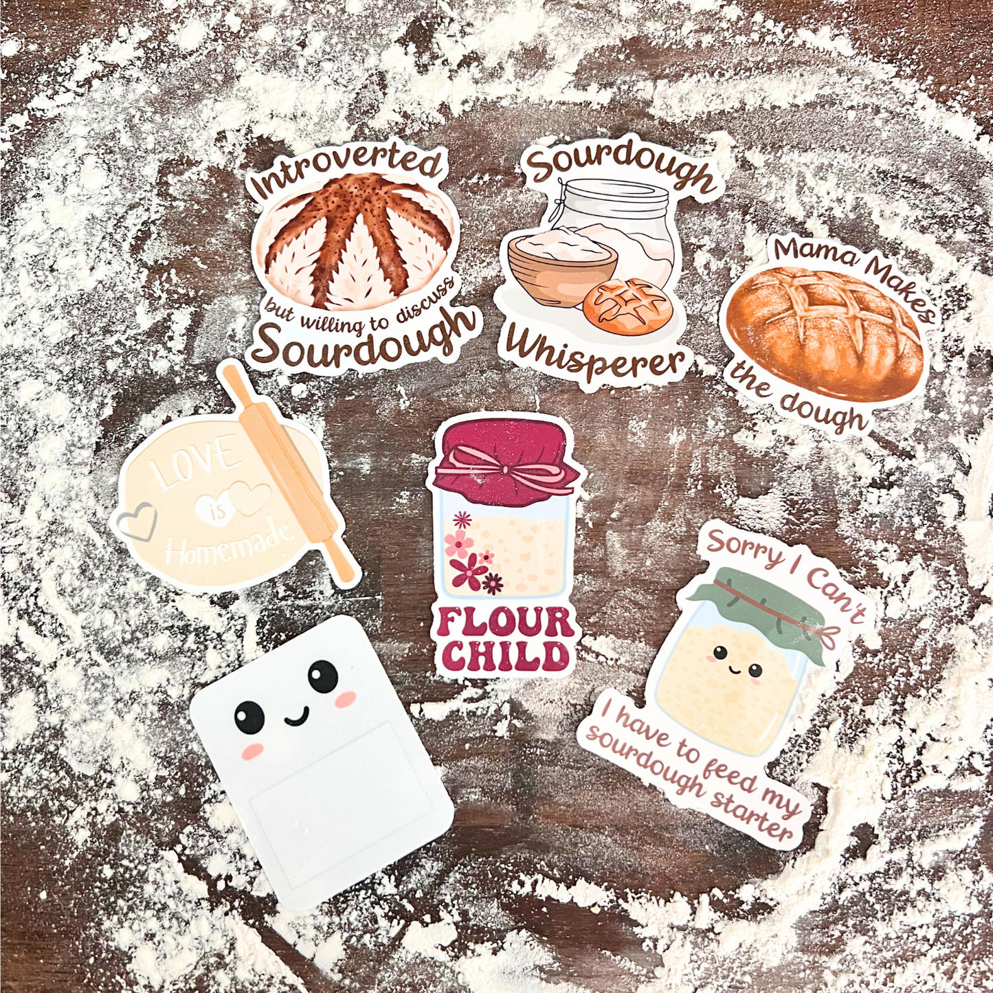 Sourdough Starter Waterproof Sticker Set