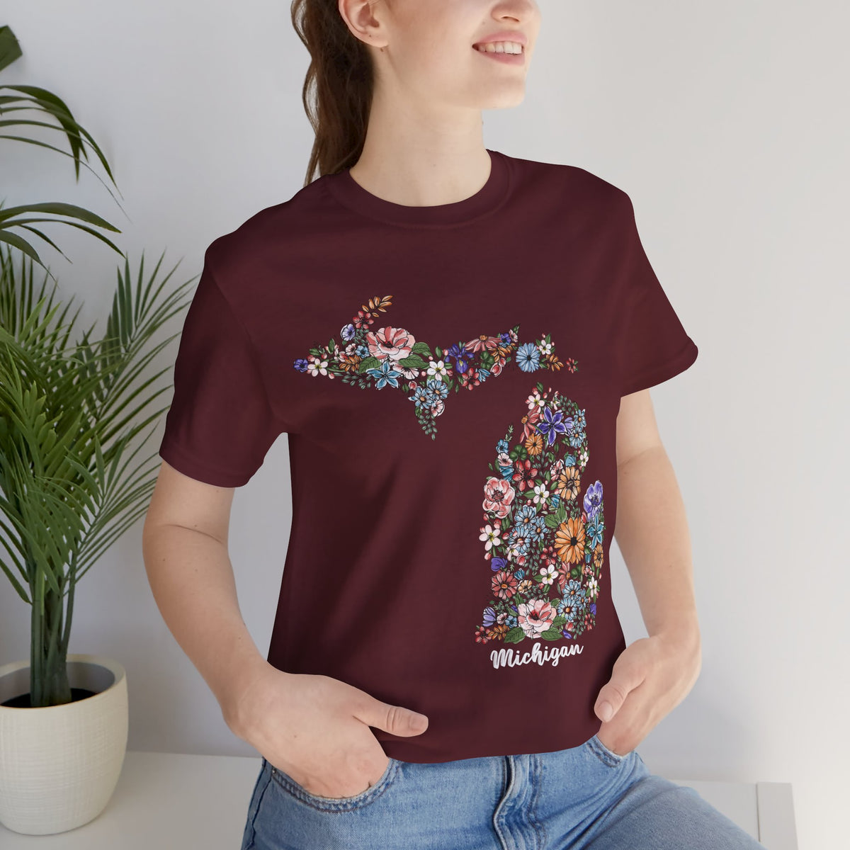 Michigan State Floral T-Shirt | Floral Botanical Tee