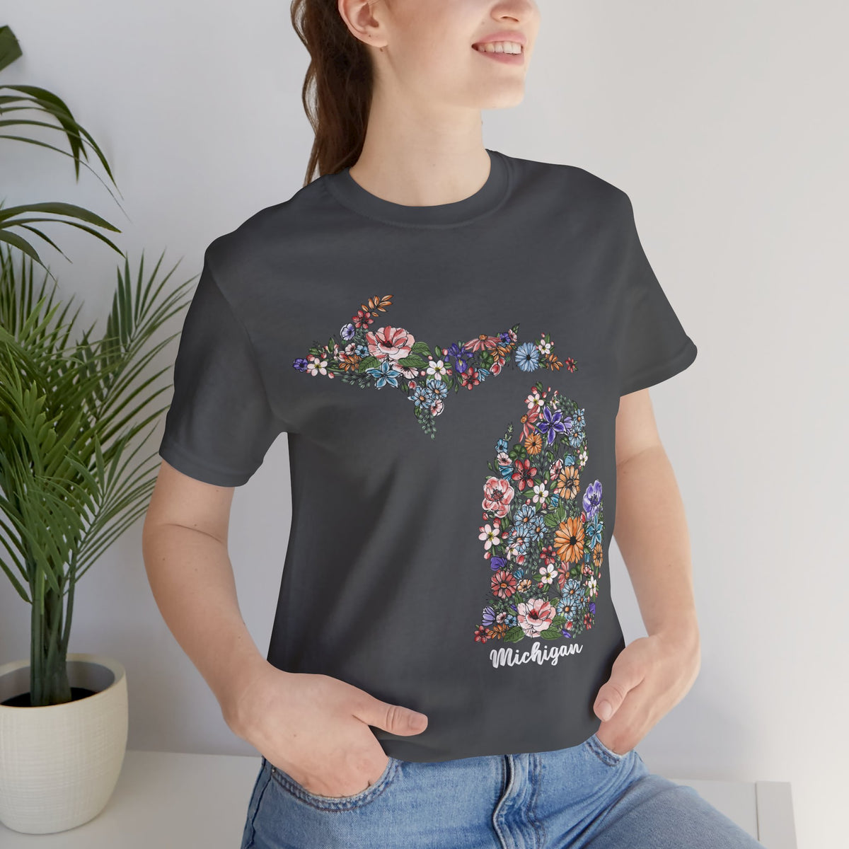 Michigan State Floral T-Shirt | Floral Botanical Tee