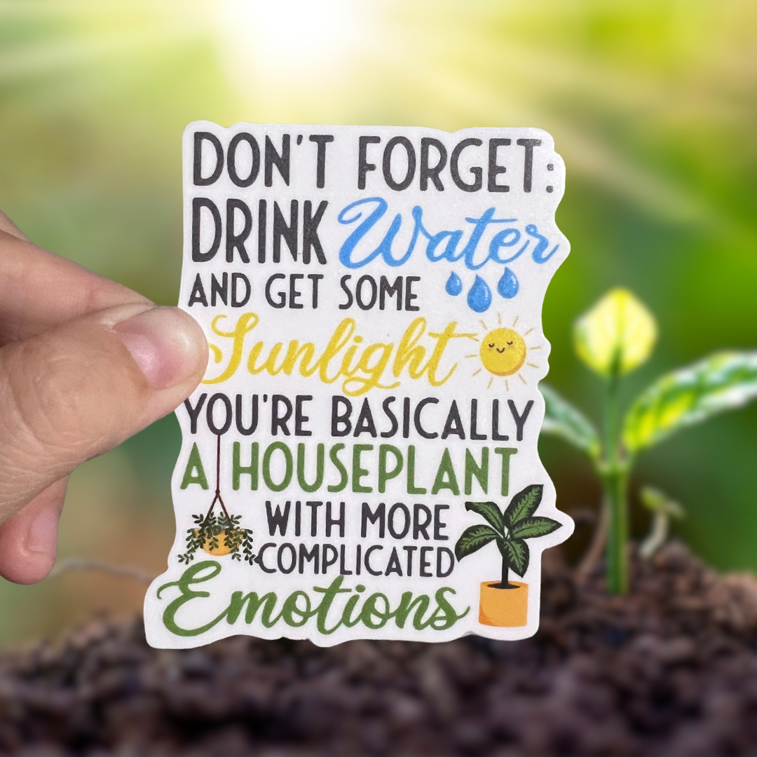 Drink water plant sticker