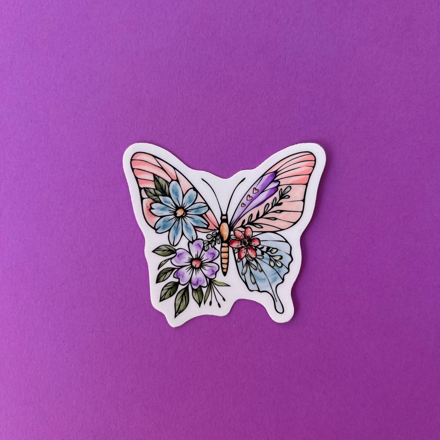 Watercolor Floral Butterfly