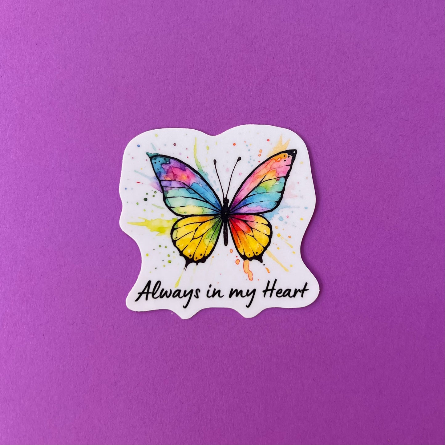 Always in My Heart Watercolor Butterfly