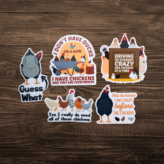 Chicken Sticker Set of 5