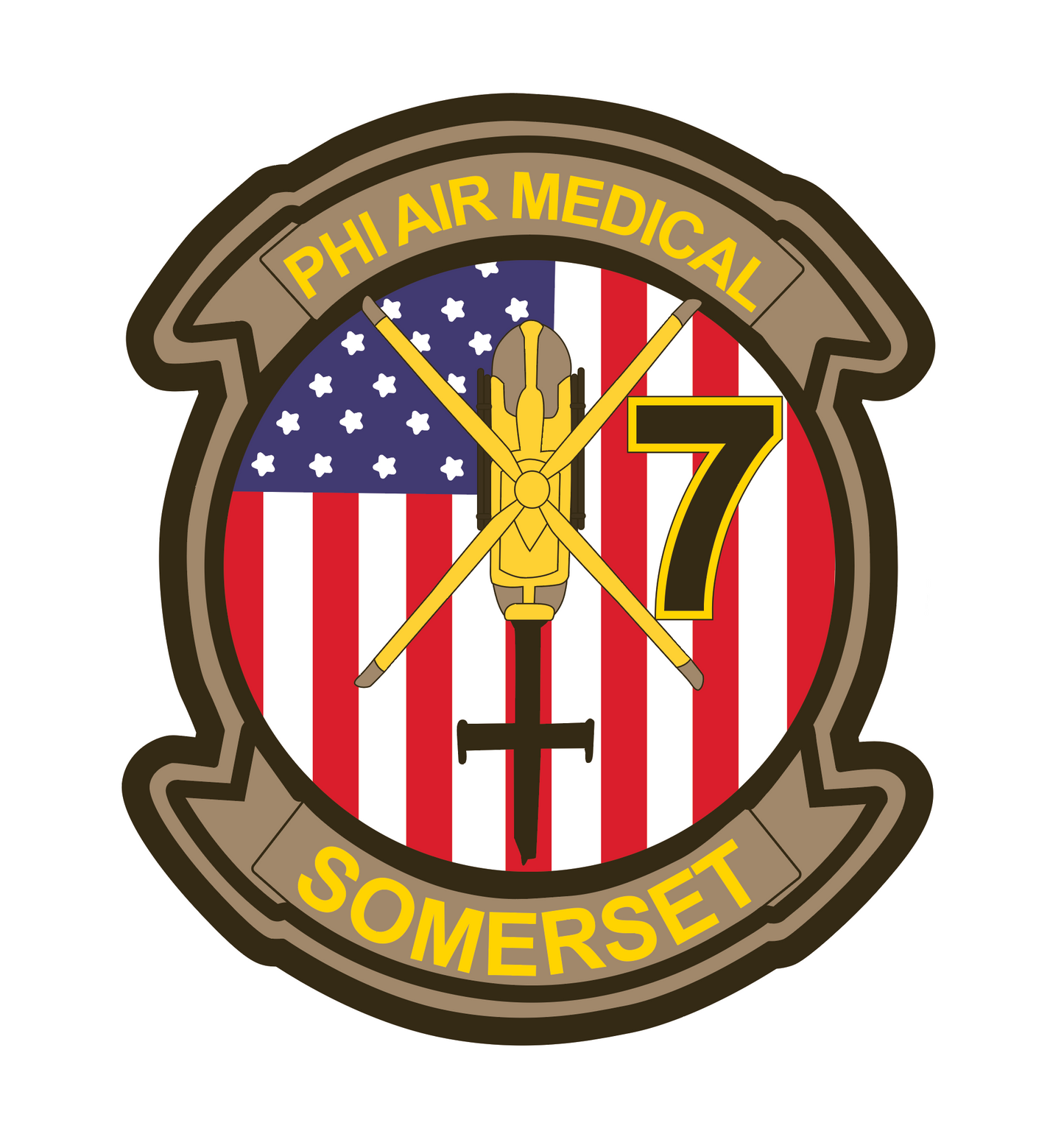 100 2.5" PHI 7 Patch Stickers