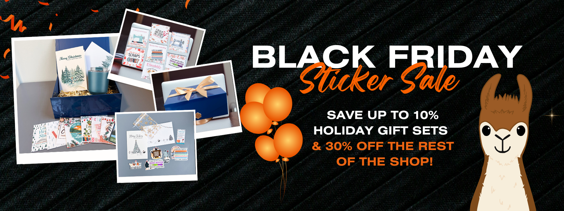 Black Friday Sticker Sale Save 30% off get the perfect gift and stocking stuffer